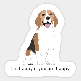 Beagle breed dog with open mouth Sticker
